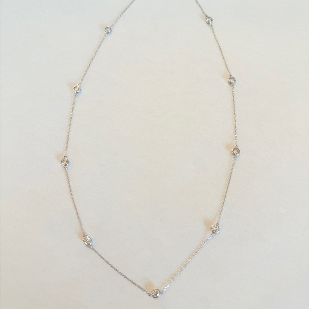 Diamond by yard 14k white gold lab diamond necklace